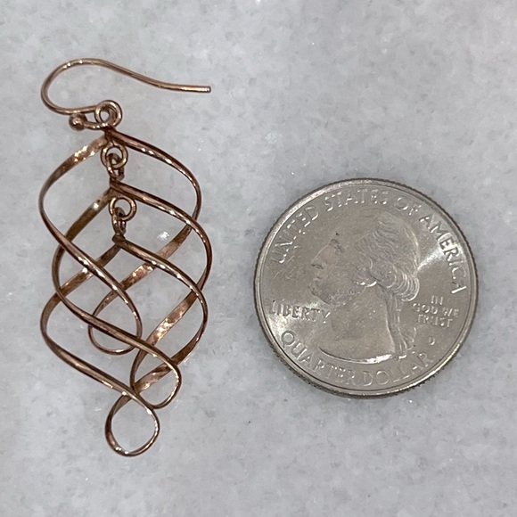Rosegold Sterling Silver Twisted Dangle - Picture 8 of 8